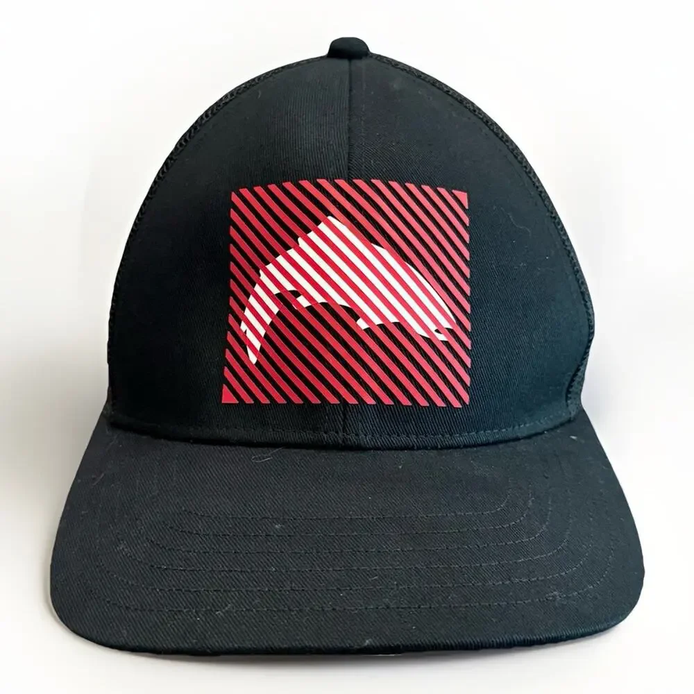 Simms HD Logo Mens Black Adjustable SnapBack Trucker Hat Baseball Fishing Cap